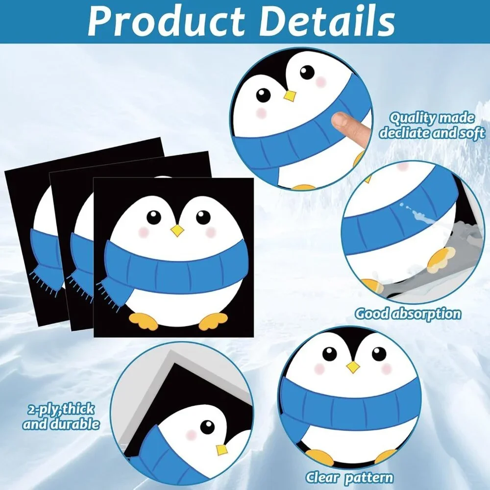 Premium Penguin Birthday Party Tableware - 96 Pcs for a Delightful Celebration